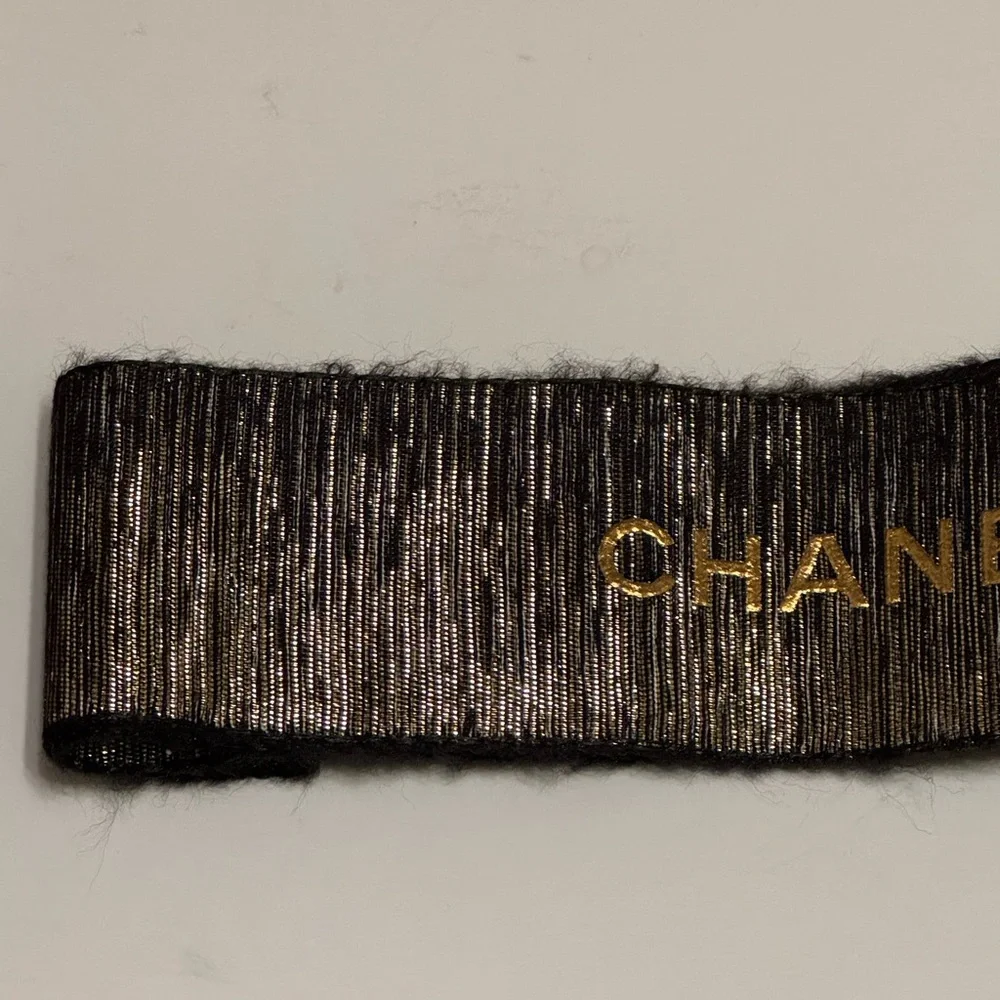 Chanel Black and Gold Ribbon